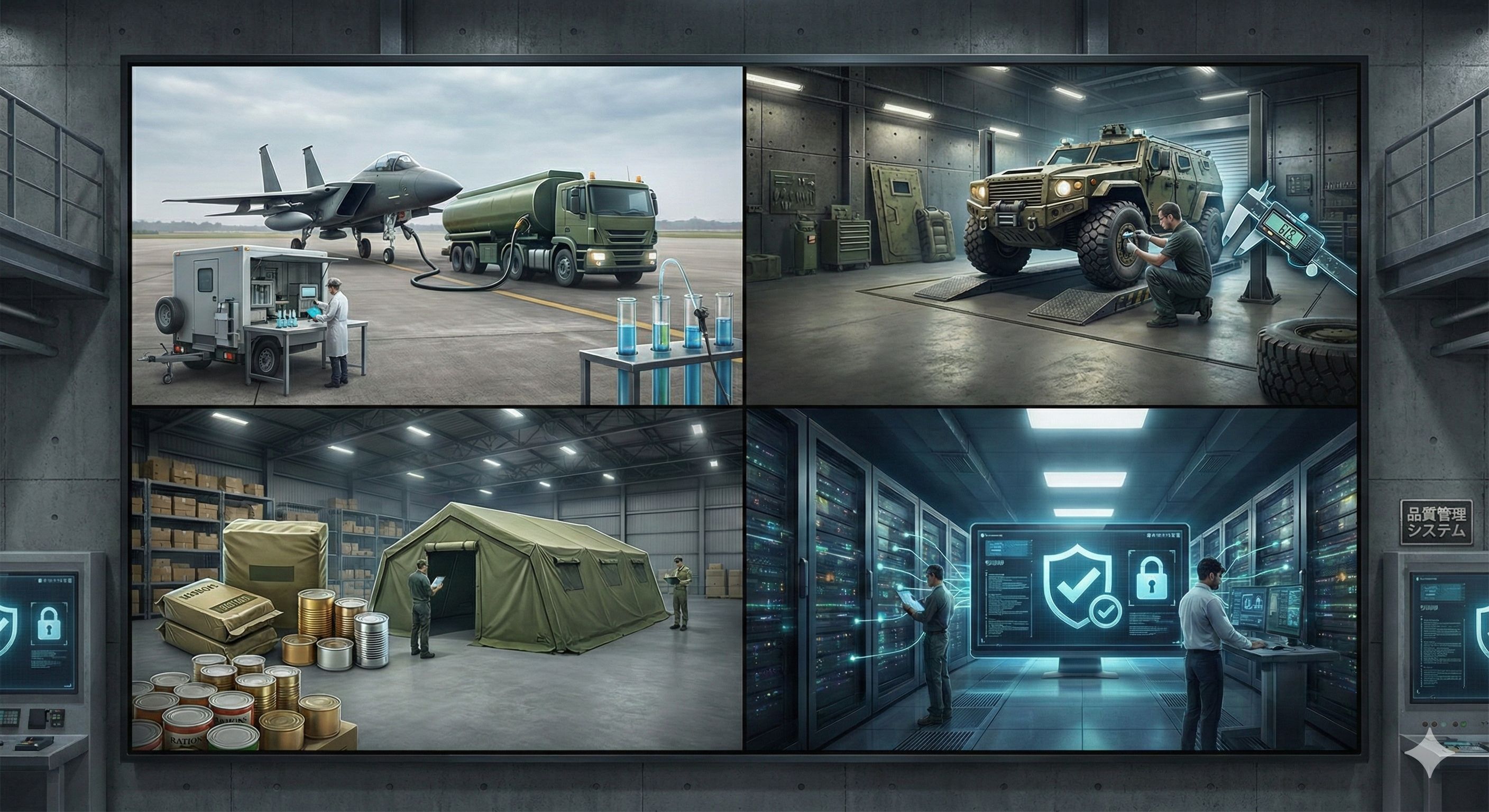 航空タービン燃料、車輛、軽油、食品、タイヤ、天幕等の品質証明事業